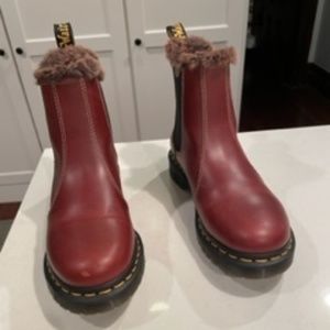Dr Martens faux fur lined brown Chelsea boots
